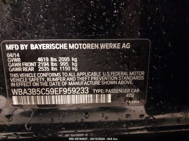 BMW 328i Xdrive 2014 WBA3B5C59EF959233 Image 9
