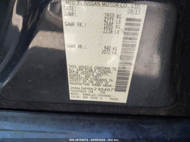 1N4AL3AP4EN230407 Nissan Altima 2.5 Sv