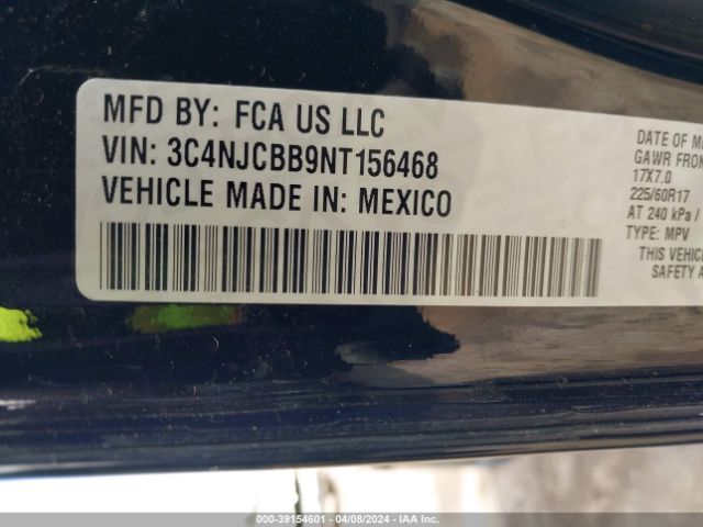 3C4NJCBB9NT156468 Jeep Compass Latitude Fwd