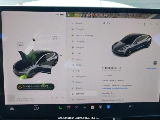 Tesla Model 3 Long Range/mid Range/standard Range/standard Range Plus 2019 5YJ3E1EA3KF325509 Image 7
