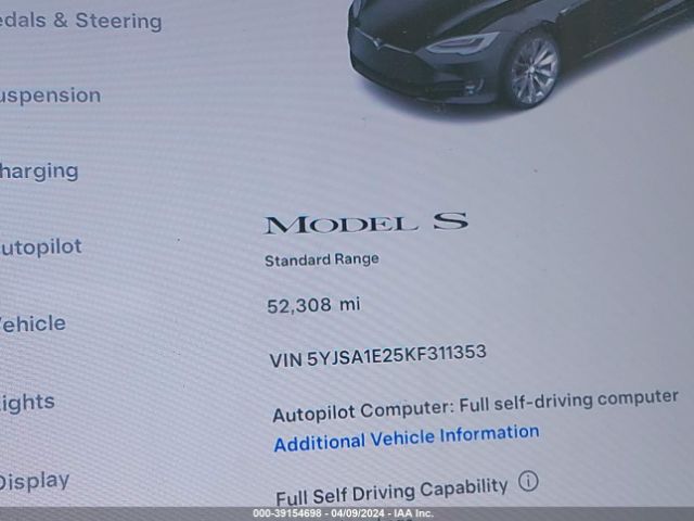 5YJSA1E25KF311353 Tesla Model S 100d/75d/long Range/standard Range