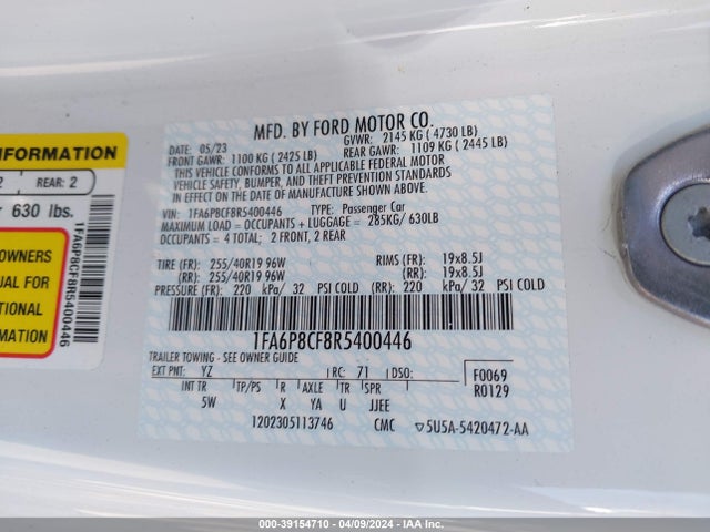 Ford Mustang Gt Premium Fastback 2024 1FA6P8CF8R5400446 Image 9