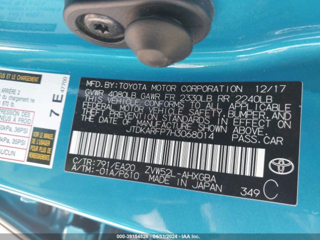 JTDKARFP7H3068014 Toyota Prius Prime Premium