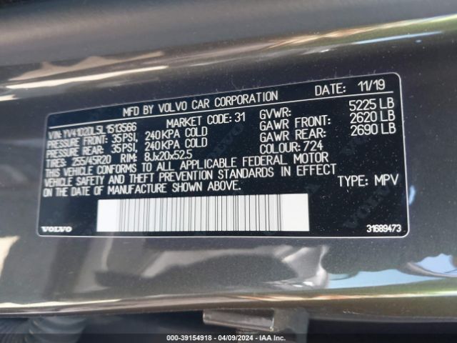 YV4102DL5L1513566 Volvo Xc60 T5 Inscription