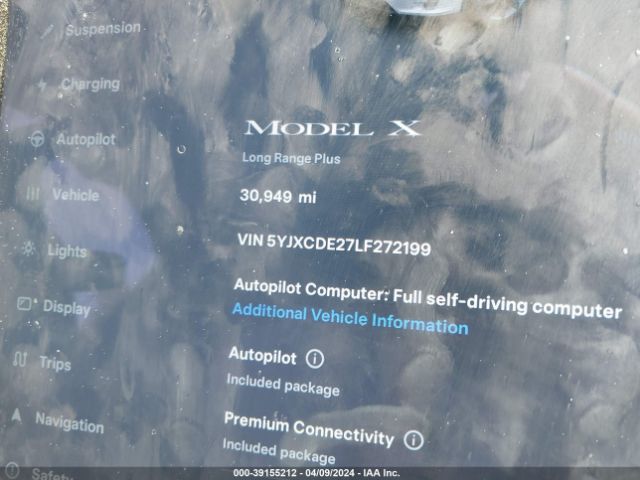 5YJXCDE27LF272199 Tesla Model X Long Range Dual Motor All-wheel Drive/long Range Plus Dual Motor All-wheel Drive