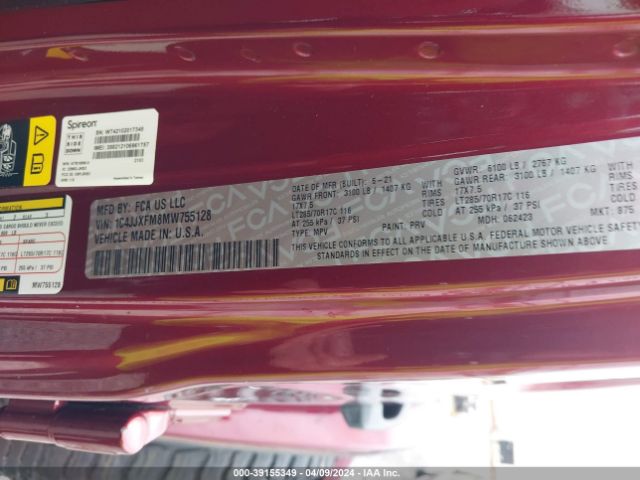 1C4JJXFM8MW755128 Jeep Wrangler Unlimited Rubicon 4x4