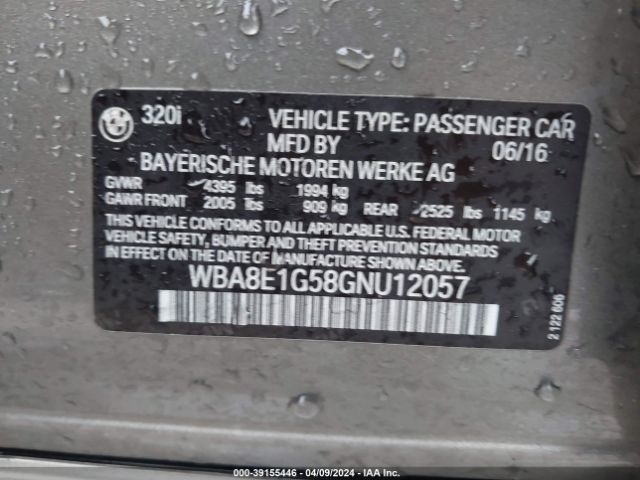 WBA8E1G58GNU12057 BMW 320i