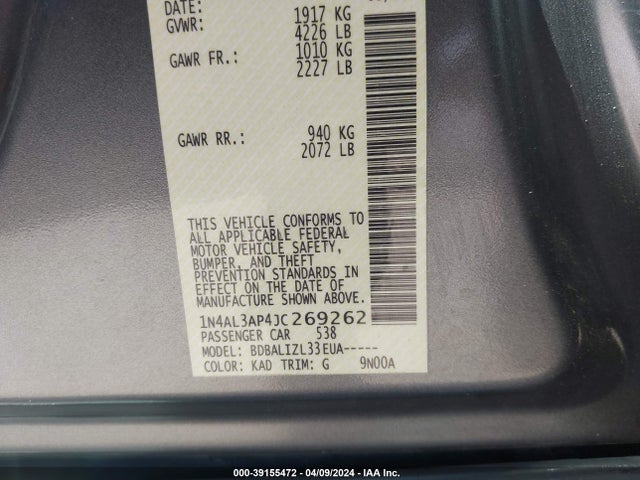 Nissan Altima 2.5 Sv 2018 1N4AL3AP4JC269262 Image 9