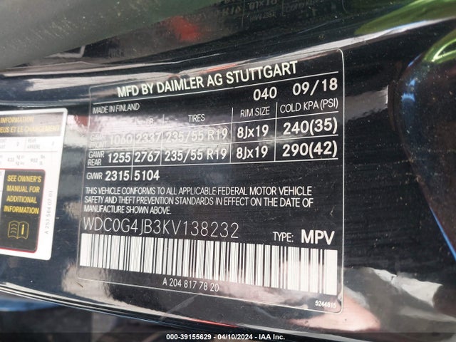 Mercedes-Benz GLC 300 2019 WDC0G4JB3KV138232 Image 9