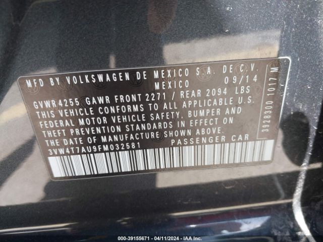 3VW4T7AU9FM032581 Volkswagen Golf Gti 2.0t S 4-door