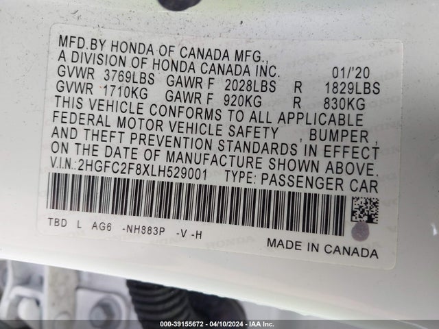 Honda Civic Sport 2020 2HGFC2F8XLH529001 Image 9