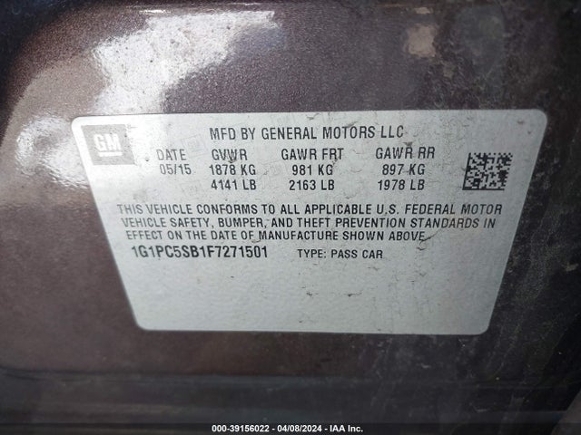 Chevrolet Cruze 1lt Auto 2015 1G1PC5SB1F7271501 Image 9
