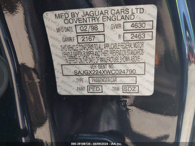 1998 JAGUAR XK8 SAJGX224XWC024790 Photo 8