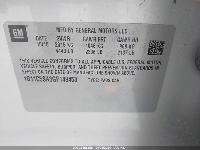 Chevrolet Malibu Limited Lt 2016 1G11C5SA3GF149453 Image 9