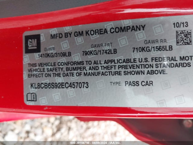 Chevrolet Spark Ls Auto 2014 KL8CB6S92EC457073 Image 9