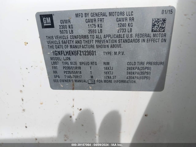 Chevrolet Equinox Ltz 2015 1GNFLHEK6FZ123601 Image 9