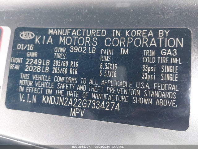 KIA Soul 2016 KNDJN2A22G7334274 Image 9