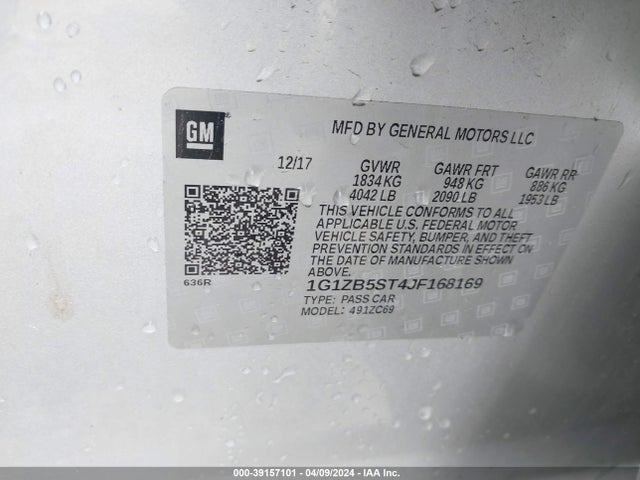 Chevrolet Malibu 1ls 2018 1G1ZB5ST4JF168169 Image 9