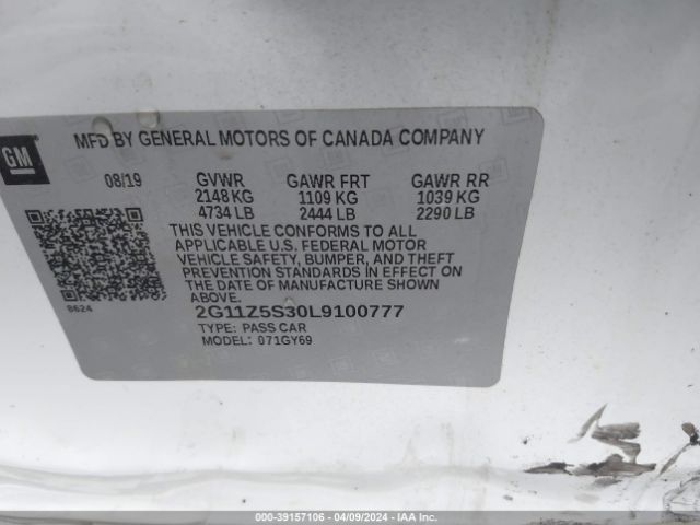 2G11Z5S30L9100777 Chevrolet Impala Fwd Lt