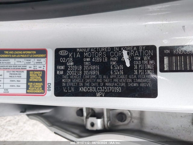 KIA NIRO LX 2018 KNDCB3LC3J5170193 Image 9