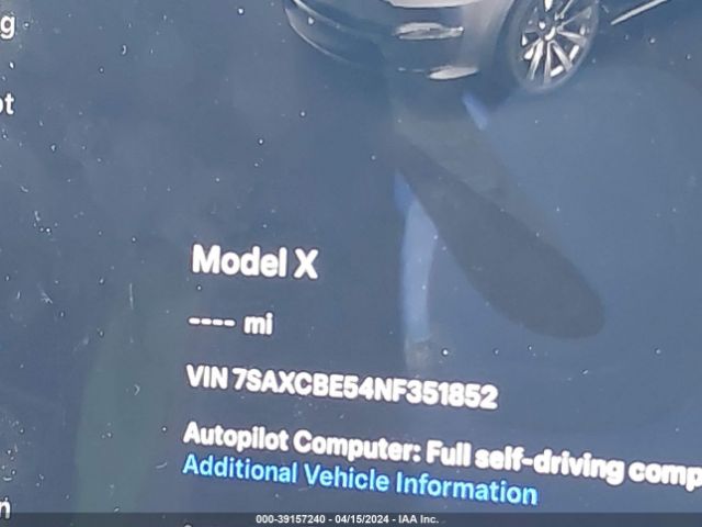7SAXCBE54NF351852 Tesla Model X Dual Motor All-wheel Drive