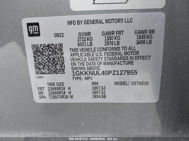 GMC Acadia Awd Slt 2023 1GKKNUL40PZ127955 Image 9