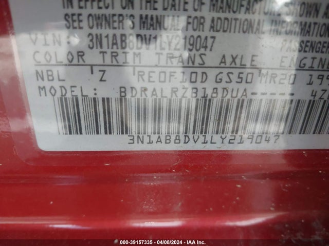 Nissan Sentra Sr Xtronic Cvt 2020 3N1AB8DV1LY219047 Image 9