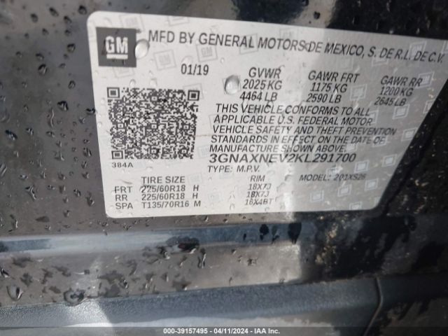 2019 CHEVROLET EQUINOX 3GNAXNEV2KL291700 Photo 8