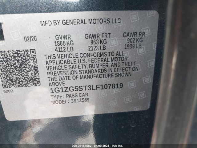 1G1ZG5ST3LF107819 Chevrolet Malibu Fwd Rs