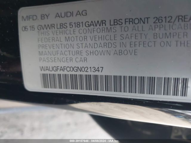 WAUGFAFC0GN021347 Audi A6 2.0t Premium Plus