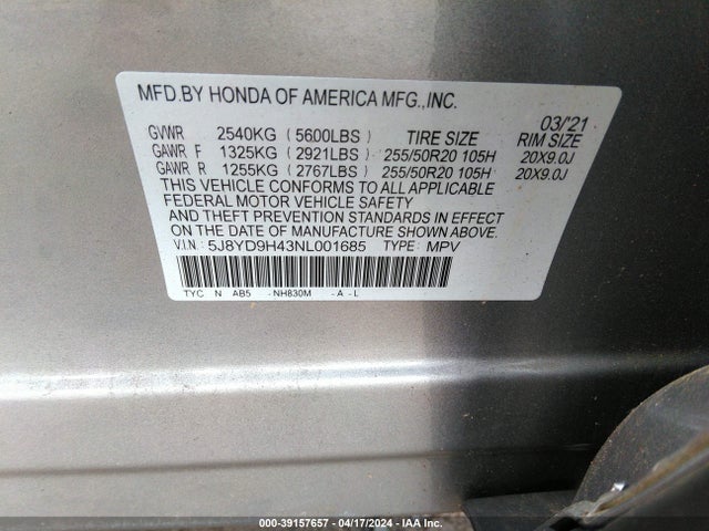 Acura Mdx Technology Package 2022 5J8YD9H43NL001685 Image 9
