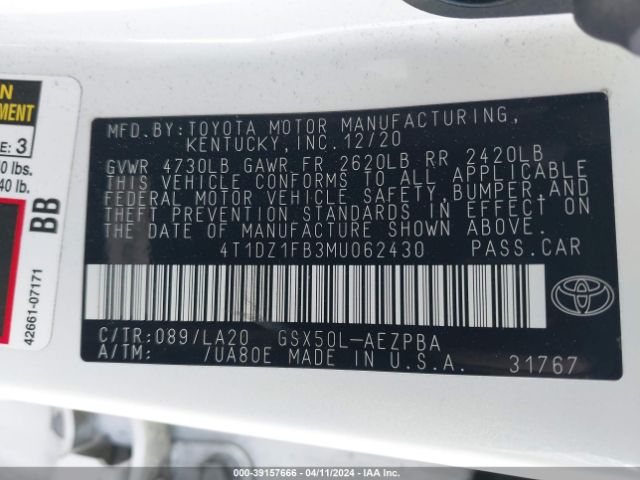 4T1DZ1FB3MU062430 Toyota AVALON LIMITED