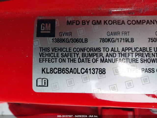 Chevrolet Spark Fwd Ls Automatic 2020 KL8CB6SA0LC413788 Image 9