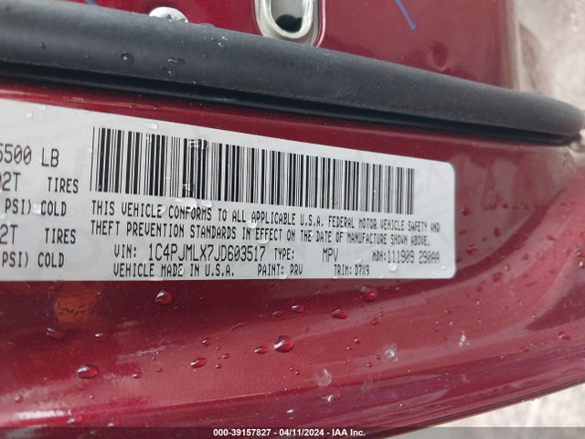 1C4PJMLX7JD603517 Jeep Cherokee Latitude Plus 4x4