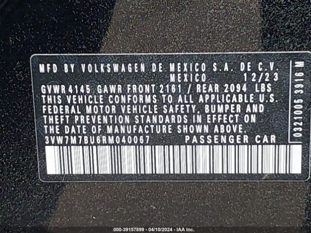 3VW7M7BU6RM040067 Volkswagen Jetta 1.5t Se
