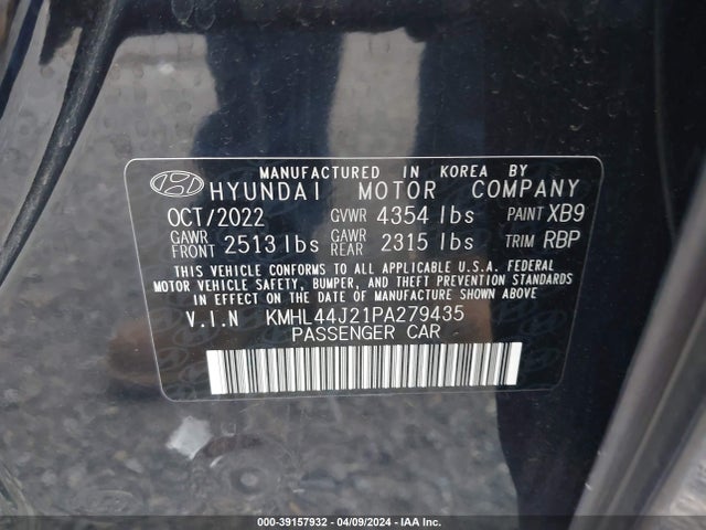Hyundai Sonata Sel Plus 2023 KMHL44J21PA279435 Image 9
