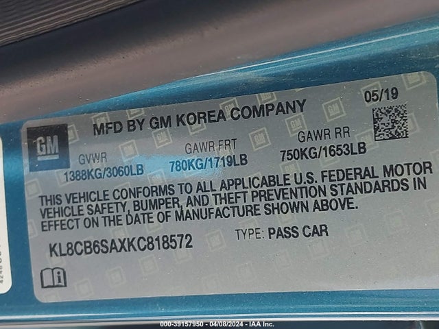 Chevrolet Spark Ls Cvt 2019 KL8CB6SAXKC818572 Image 9