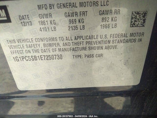 Chevrolet Cruze 1lt Auto 2014 1G1PC5SB1E7250730 Image 9