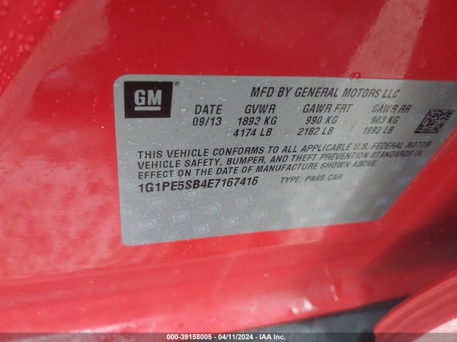 Chevrolet Cruze 2lt Auto 2014 1G1PE5SB4E7167416 Image 9