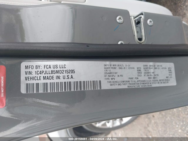 Jeep Cherokee Latitude Plus Fwd 2021 1C4PJLLB5MD215205 Image 9