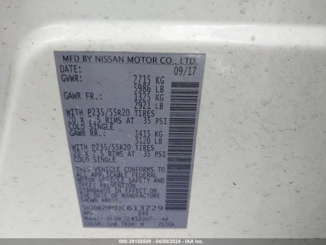 Nissan Pathfinder Platinum 2018 5N1DR2MM9JC613729 Image 9