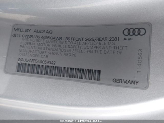 WAULFAFR5EA059342 Audi A5 2.0t Premium