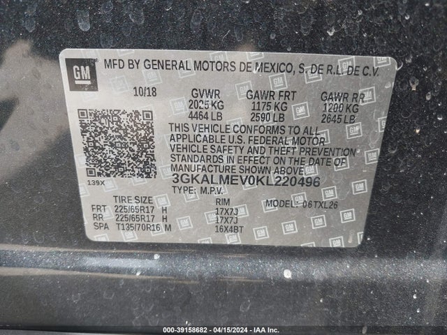 GMC Terrain Sle 2019 3GKALMEV0KL220496 Image 9