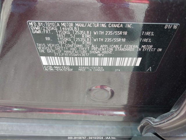 Toyota RAV4 SE 2016 2T3JFREV5GW443617 Image 9
