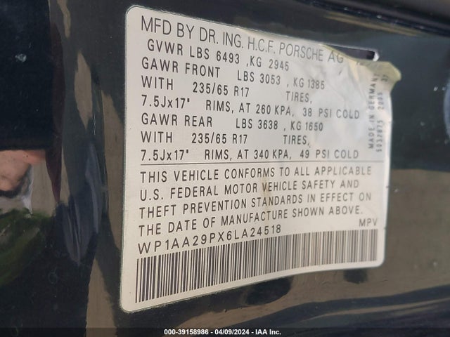 2006 PORSCHE CAYENNE WP1AA29PX60A24518 Photo 8