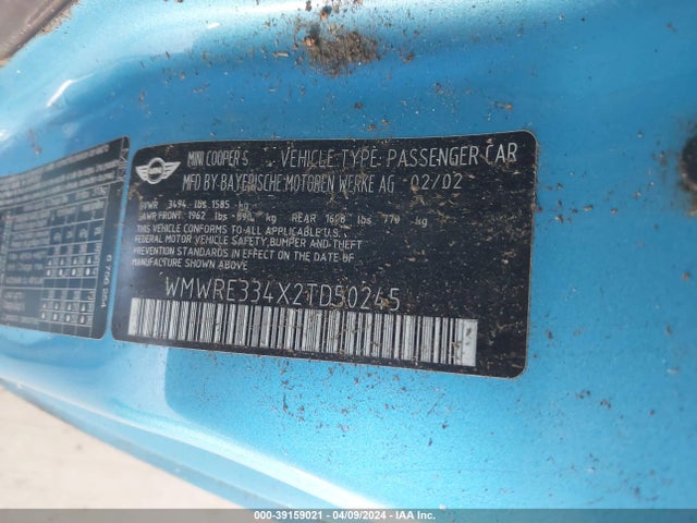2002 MINI COOPER S WMWRE334X2TD50245 Photo 8