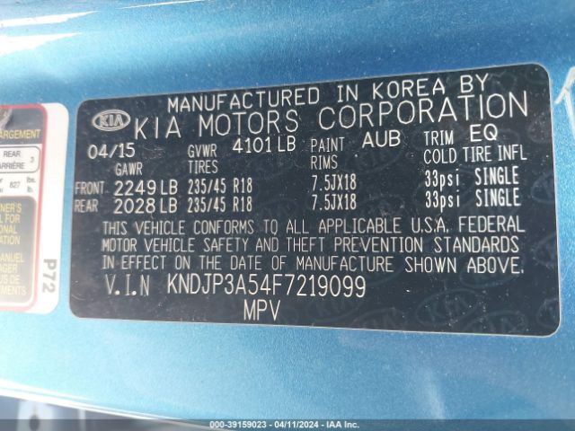KNDJP3A54F7219099 KIA SOUL +