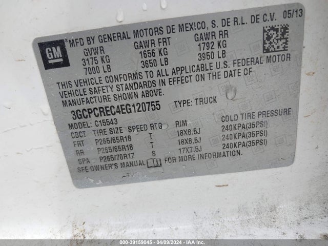 Chevrolet Silverado 1500 1lt 2014 3GCPCREC4EG120755 Image 9