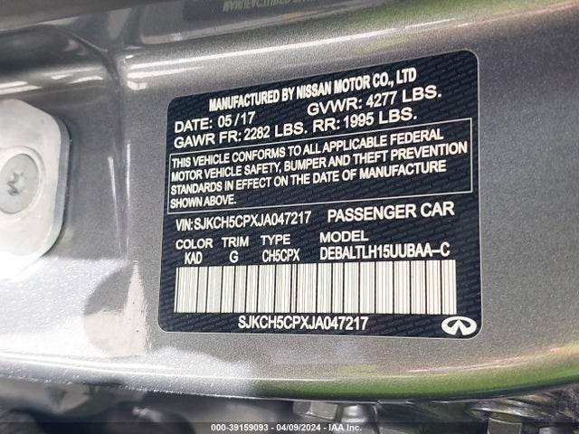 SJKCH5CPXJA047217 Infiniti Qx30 Sport