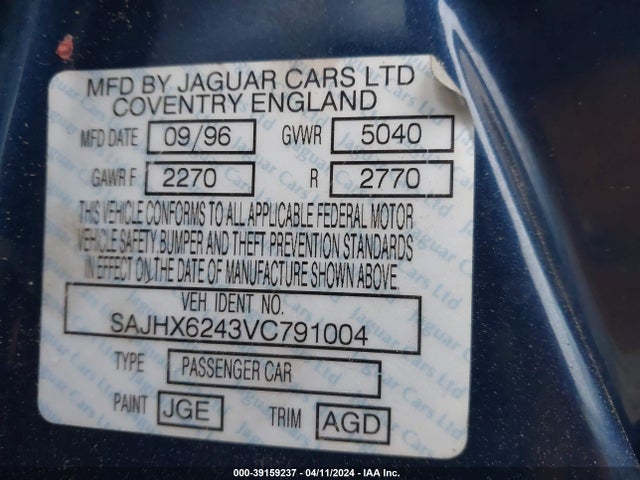 1997 JAGUAR XJ6 SAJHX6243VC791004 Photo 8